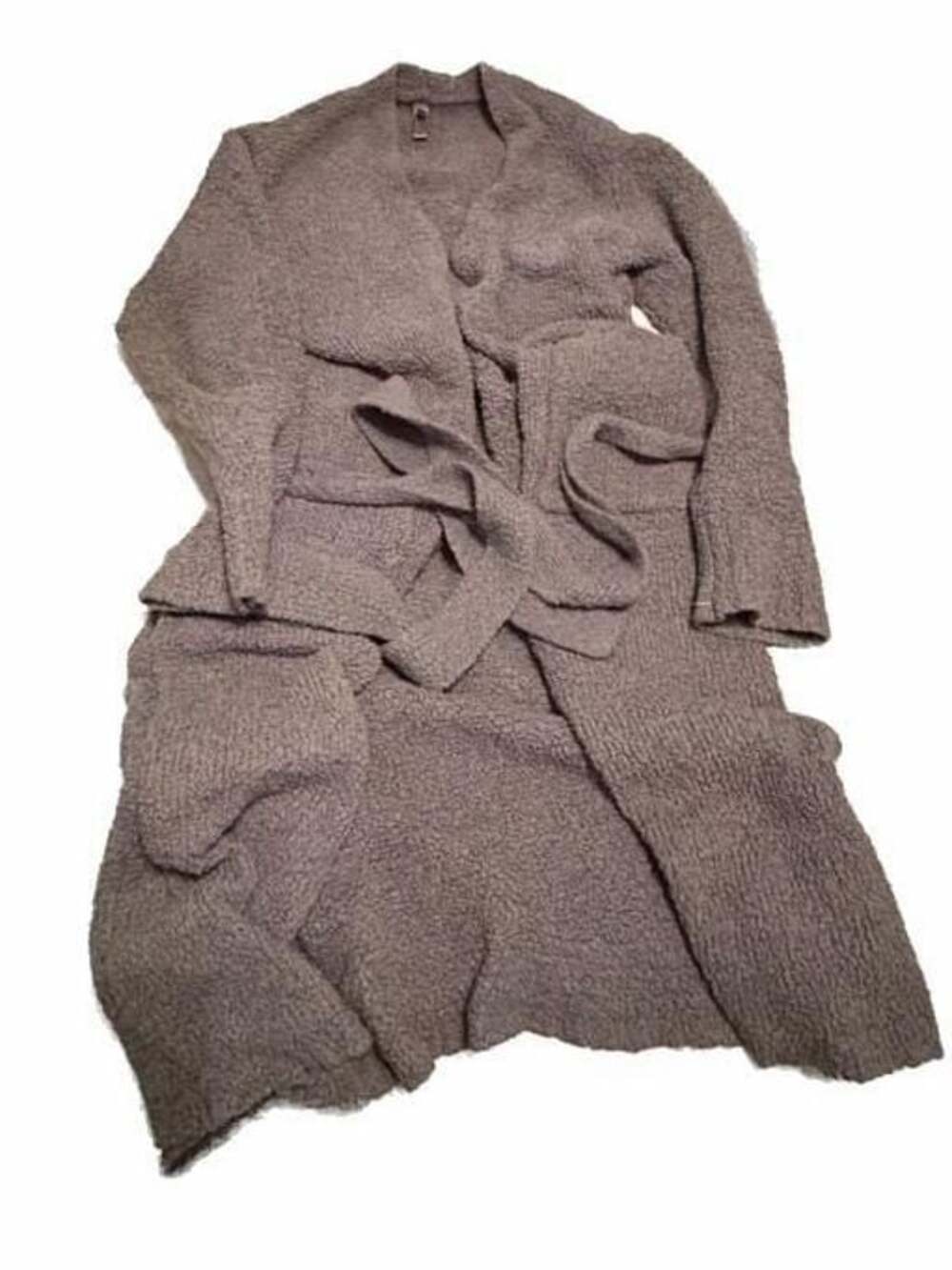 SKIMS Cozy Knit Robe in Smoke Gray Size S/M - Picture 2 of 6